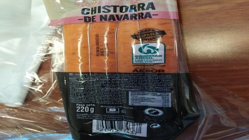 Retiran dos lotes de Chistorra de Navarra por la presencia de salmonela