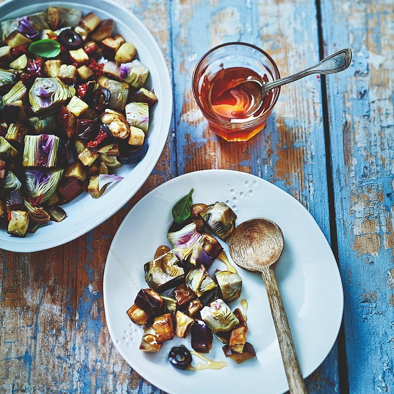 Tartar de alcachofa y berenjena de Julie Andrieu 