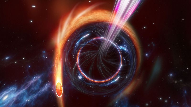 Captan el extraordinario destello de un agujero negro supermasivo al devorar una estrella
