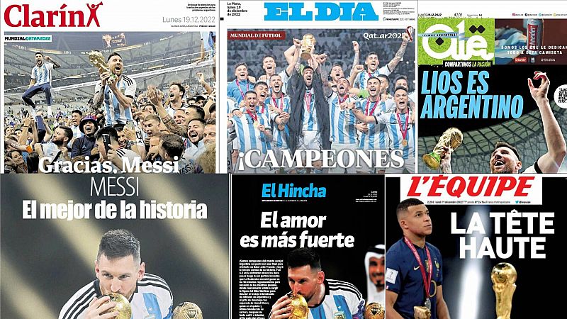 "¡Argentina campeón mundial!" en "La mejor final" de la historia para la prensa