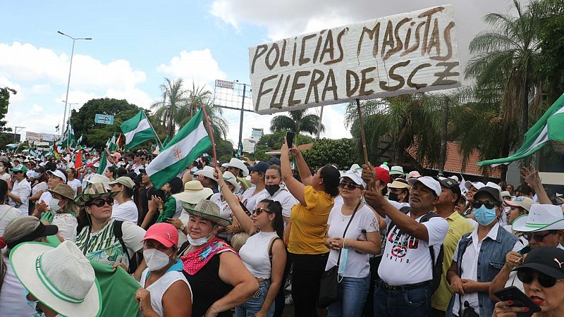 Las protestas para pedir la libertad del principal líder de la oposición no cesan en la mayor región de Bolivia