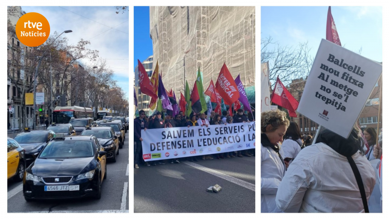 Resum notícies a Catalunya: 25 de gener de 2023 | Jornada de vagues al sector de l'educació, la sanitat i el taxi