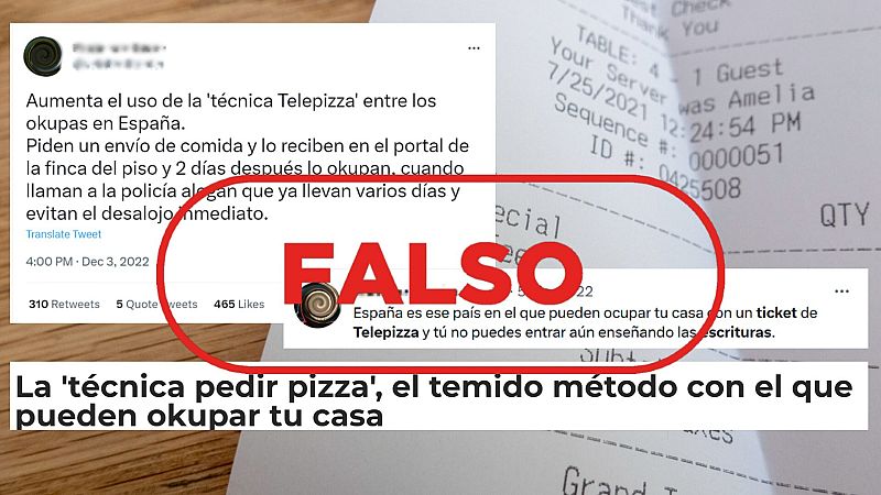 Presentar un ticket de pizza a domicilio no impide un desalojo por ocupar una vivienda habitada