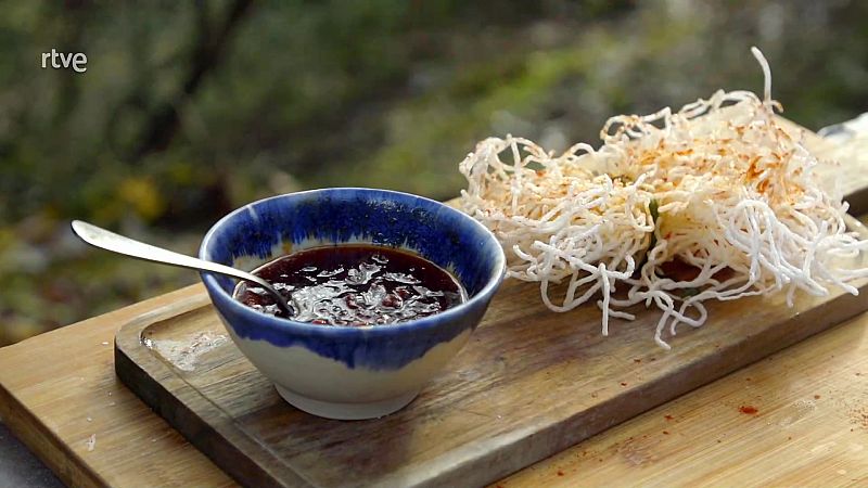 Receta de atadillo de verduras y fideos de arroz de Aizpea Oihaneder