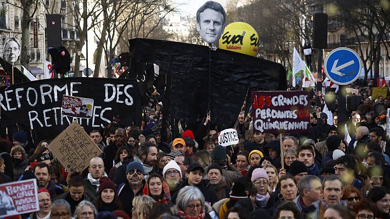 Tercera jornada de protestas en Francia contra la reforma de las pensiones de Macron