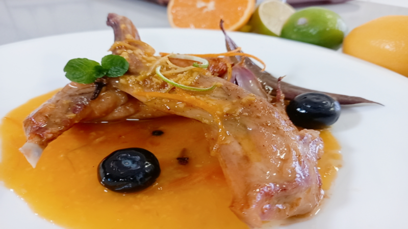 Receta de escabeche de sidra y cítricos con conejo de Sergio Fernández