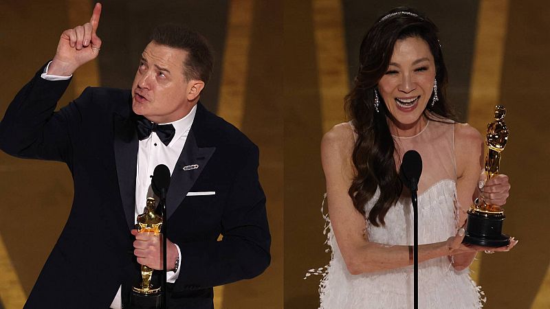 Brendan Fraser y Michelle Yeoh, dos resurrecciones de Oscar