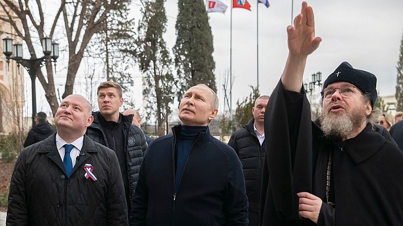 Putin viaja a la península de Crimea en el noveno aniversario de su anexión por Rusia
