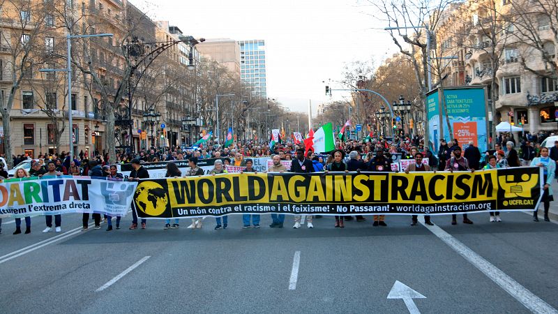 Manifestació contra el racisme a Barcelona