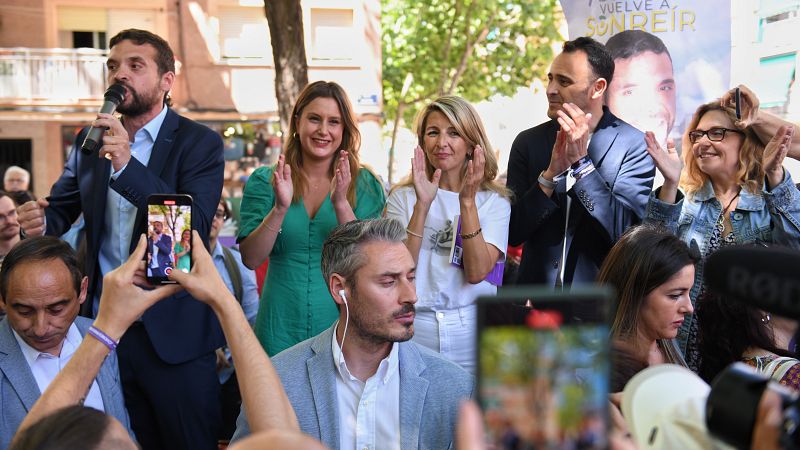 Díaz llama a la movilización para "derrotar a las derechas" en su primer acto junto a Podemos del 28M