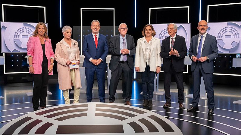 Los candidatos a la Alcaldía de Barcelona chocan por la vivienda en el debate de RTVE y no aclaran los pactos