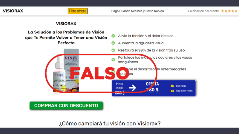 Este producto no es un medicamento ni hay pruebas de que acabe con los problemas de visión