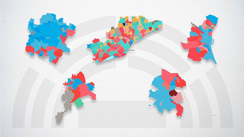 El poder en las grandes zonas urbanas tras el 28M: los ganadores en las áreas metropolitanas de las cinco mayores ciudades