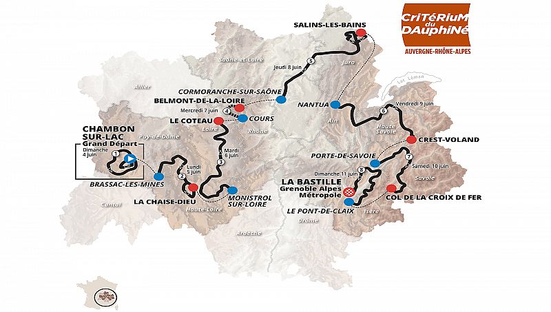 Perfil, recorrido, hora y donde ver la Etapa 1 del Criterium du Dauphiné 2023 en Chambon sur Lac