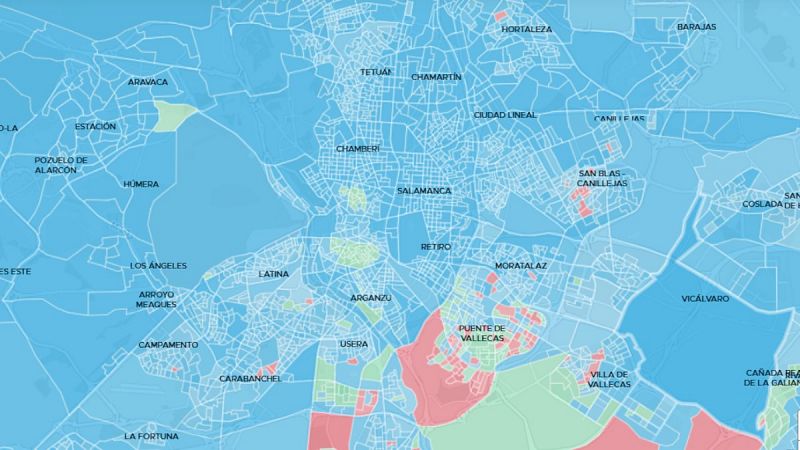 Los resultados de las elecciones autonómicas de la Comunidad de Madrid, calle a calle