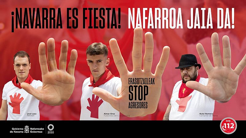 "Stop agresores": Navarra presenta su campaña para unas fiestas de San Fermín en igualdad