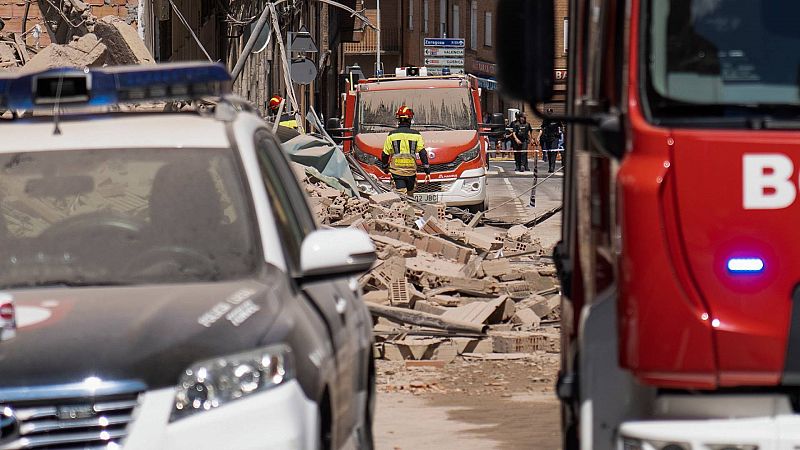 Un edificio de cinco plantas se derrumba en Teruel momentos despus de ser desalojado