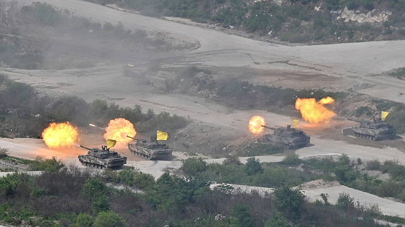 Corea del Norte lanza dos misiles balísticos de corto alcance tras protestar por las maniobras de EE.UU. y el Sur