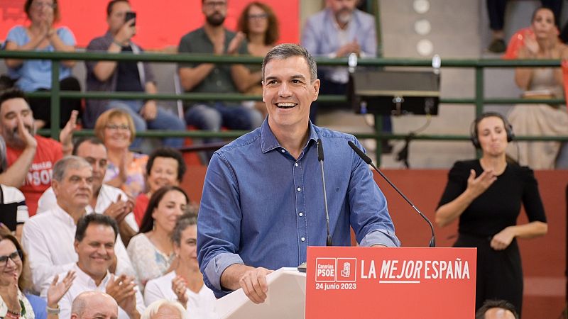 Sánchez llama a elegir entre el "proyecto transformador" del PSOE y "el puente al pasado" de PP y Vox