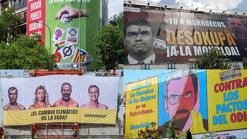 Guerra de las lonas: la campaña del 23J también se libra en las fachadas