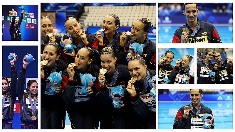 El mejor Mundial de la historia de la natación artística española con siete medallas, tres de ellas de oro