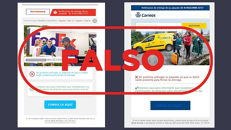 Ni FedEx ni Correos te mandan este e-mail para confirmar la dirección de envío de un paquete, es un fraude