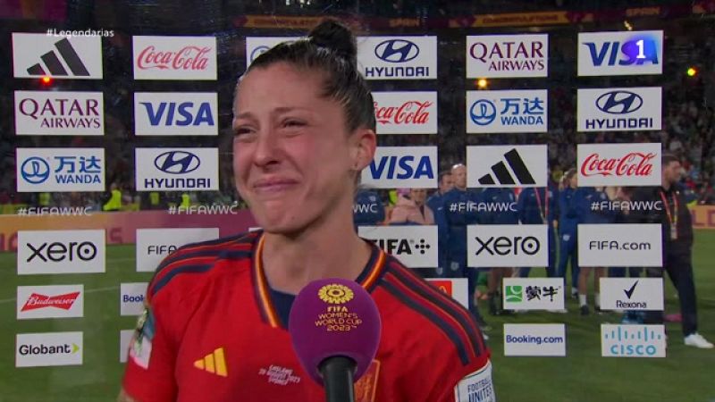 Jenni Hermoso, la más emocionada, entre lágrimas: "¡Somos campeonas del p... mundo!"