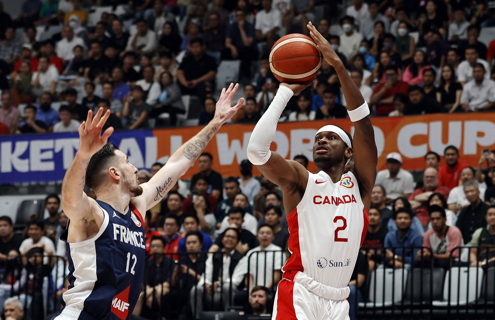 Resumen. Canadá - Francia. 1ª fase mundial de baloncesto 2023.