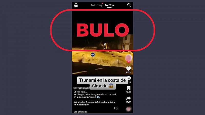 Este vídeo no es actual y no muestra un tsunami en Almería, es un temporal en Tenerife en 2018