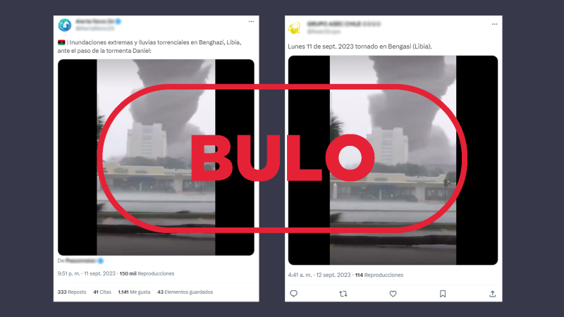 Este vídeo no muestra el ciclón 'Daniel' en Libia, es un montaje