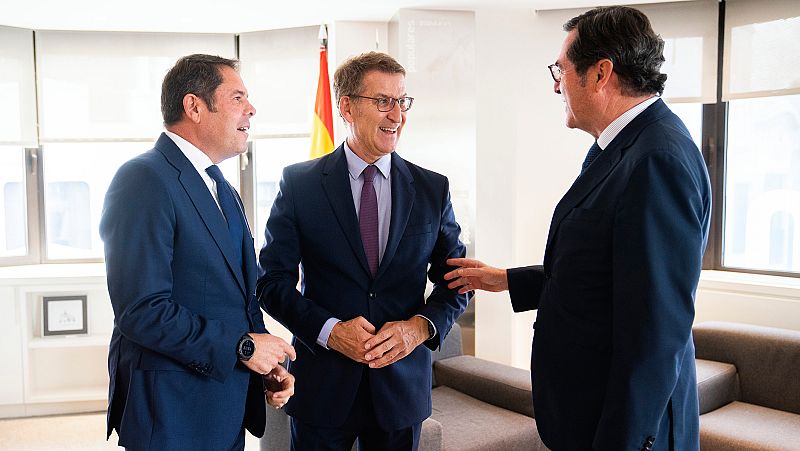 Feijóo traslada a la CEOE su "preocupación" por la amnistía y Garamendi aboga por un acuerdo PP-PSOE