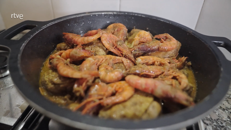 Pollastre amb gambes, un plat de celebracions