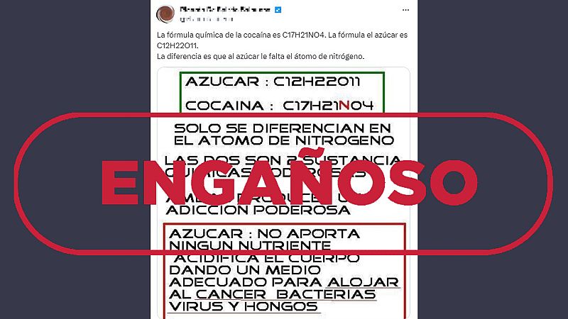 La cocaína no es químicamente igual que el azúcar: ¿por qué las comparan en redes?