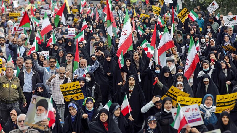 Jornada de protestas masivas en Oriente Medio en apoyo a los palestinos de la Franja de Gaza tras los ataques israelís