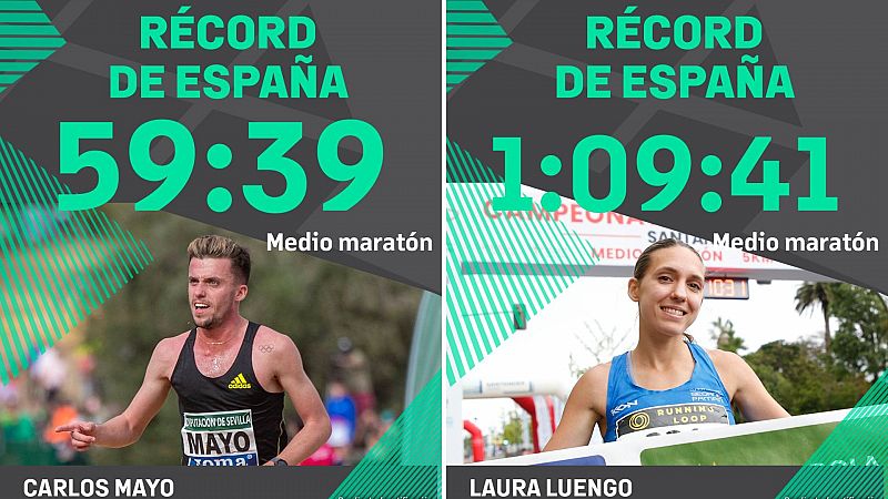 Carlos Mayo y Laura Luengo baten en Valencia el récord de España de medio maratón