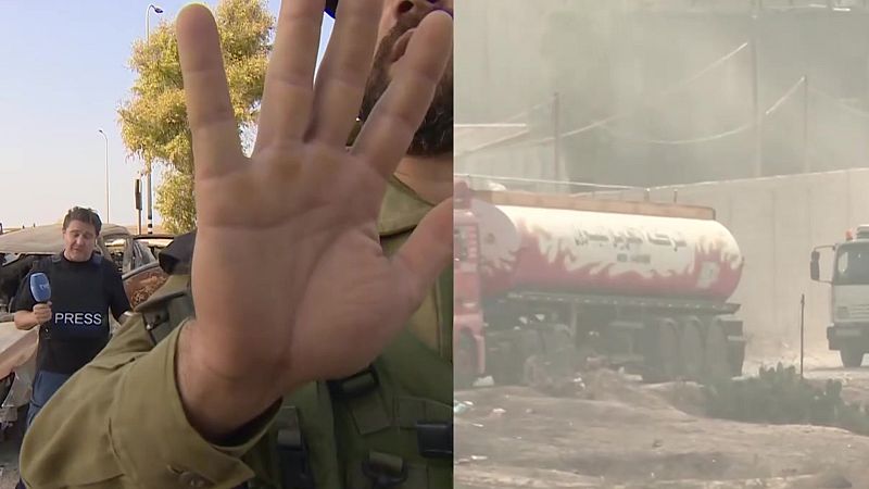 Un soldado israelí interrumpe la conexión en directo del corresponsal de TVE Óscar Mijallo