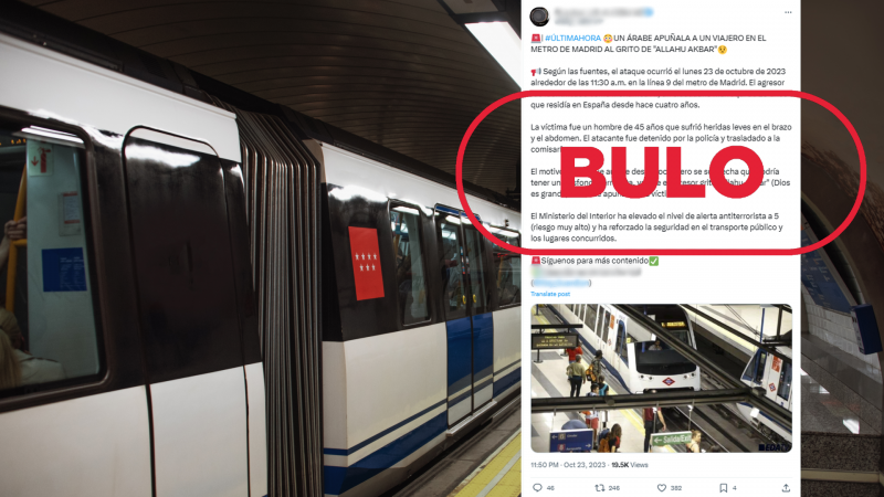 No se ha registrado un apuñalamiento en el metro de Madrid al grito de "Alá es grande"