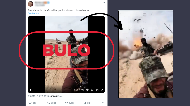 No son milicianos de Hamás alcanzados por un misil israelí, es un bulo