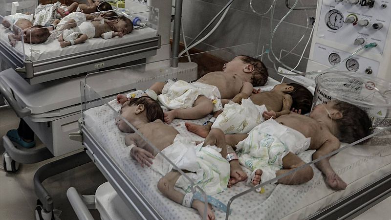 Más de 30 bebés prematuros evacuados de la ciudad de Gaza, con todos los hospitales fuera de servicio