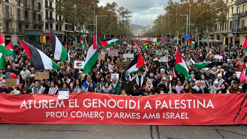 Manifestació per demanar que s'aturi el "genocidi" a Palestina