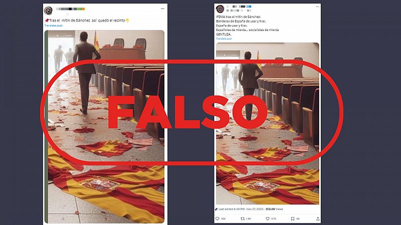 No es Ifema tras el acto de Pedro Sánchez, es una imagen falsa