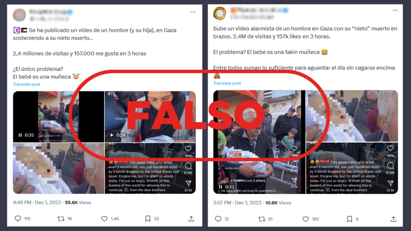 Esta imagen de un bebé palestino muerto en Gaza no es un montaje