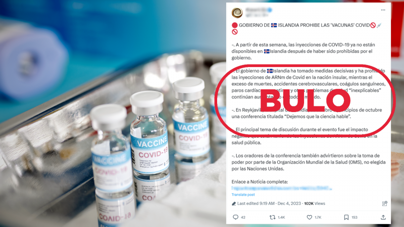 Islandia no ha prohibido las vacunas contra la COVID-19, es un bulo