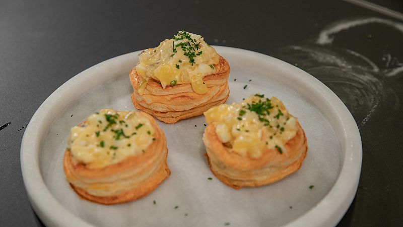 Receta de volovn de ensaladilla de buey de mar "Totn" de Loreto de MasterChef Junior 10