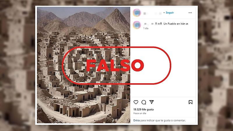 Esta imagen no muestra un pueblo de Irán, es un montaje creado con inteligencia artificial