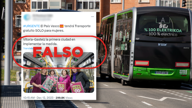 País Vasco no tendrá transporte público gratuito solo para mujeres, es falso