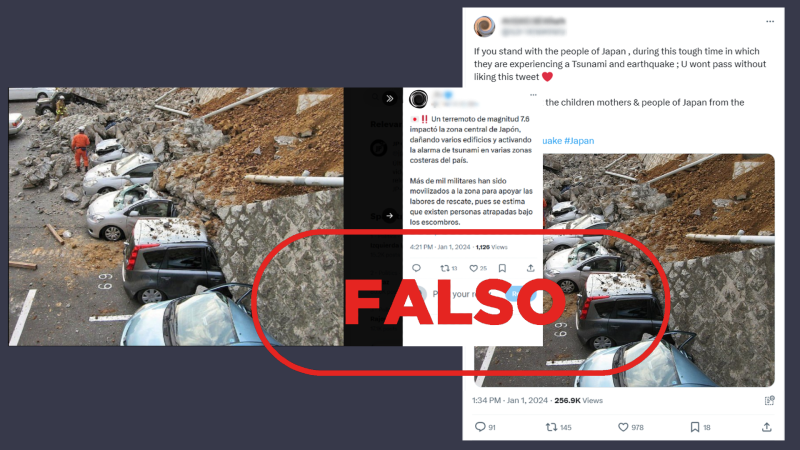 Esta imagen de coches sepultados no es del terremoto del 1 de enero en Japón, es antigua