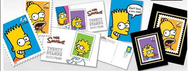 La familia Simpsons ilustra los sellos del servicio postal estadounidense
