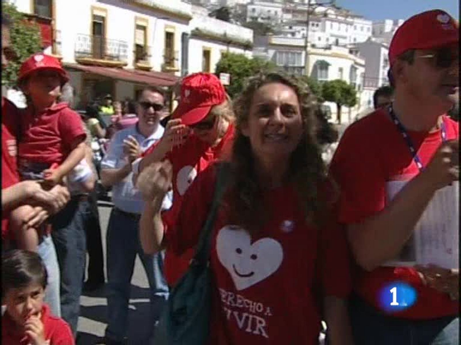Manifestación anti-aborto en el pueblo de Bibiana Aído