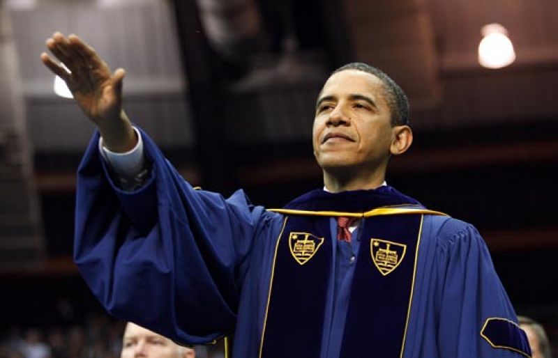 Obama llama a la tolerancia sobre el aborto en la Universidad católica de Notre Dame